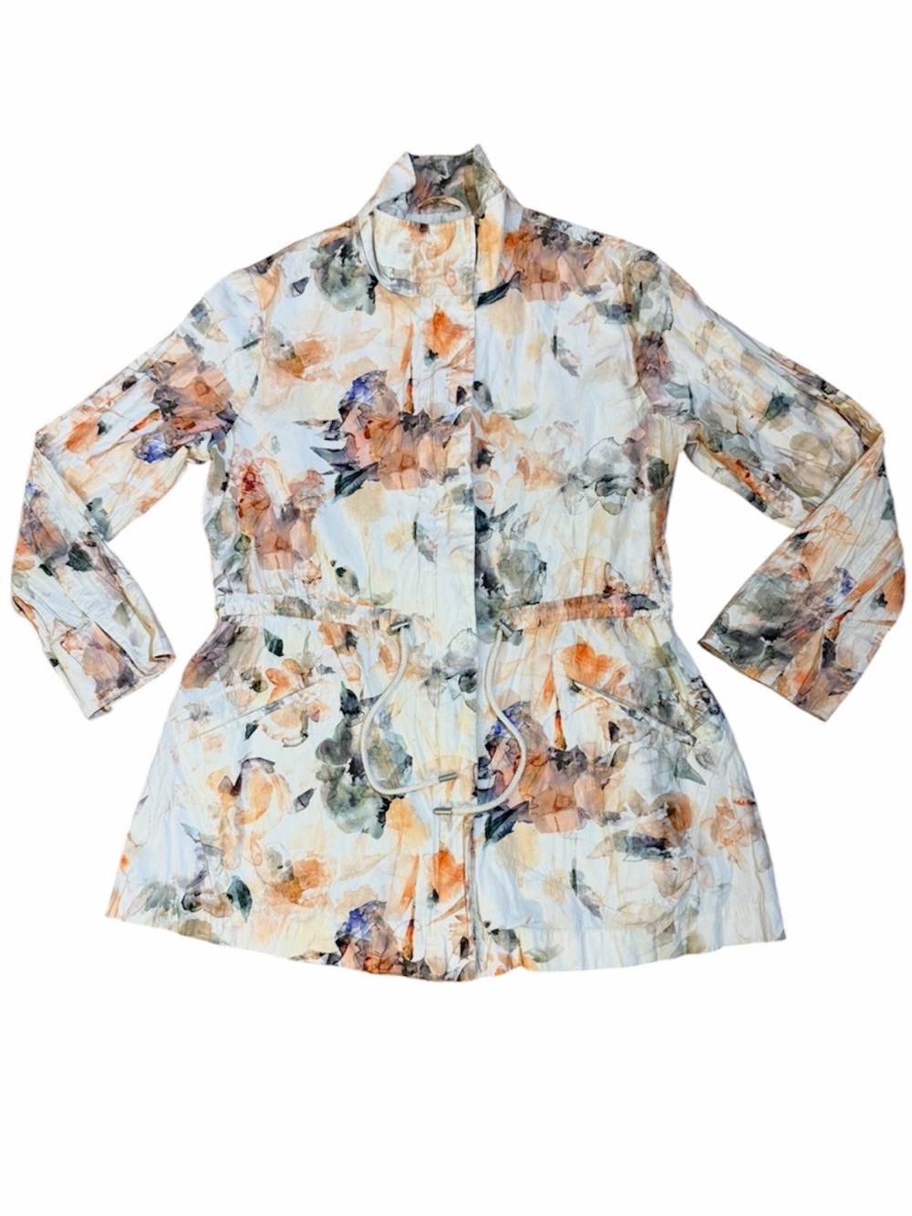 Peruvian Connection Garden District Floral Lightweight Anorak Coat Size M